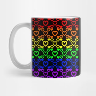 Rainbow Gay Pride Hearts Mug